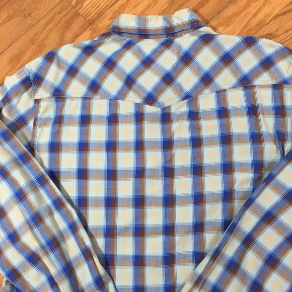 Fossil 54 Vintage Fit Snap Button Western Shirt L - Picture 6 of 8